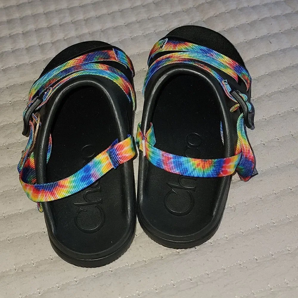 New Chaco Chillos Tie Dye Adjustable Strap Performance Sport Sandals Size Kids 2